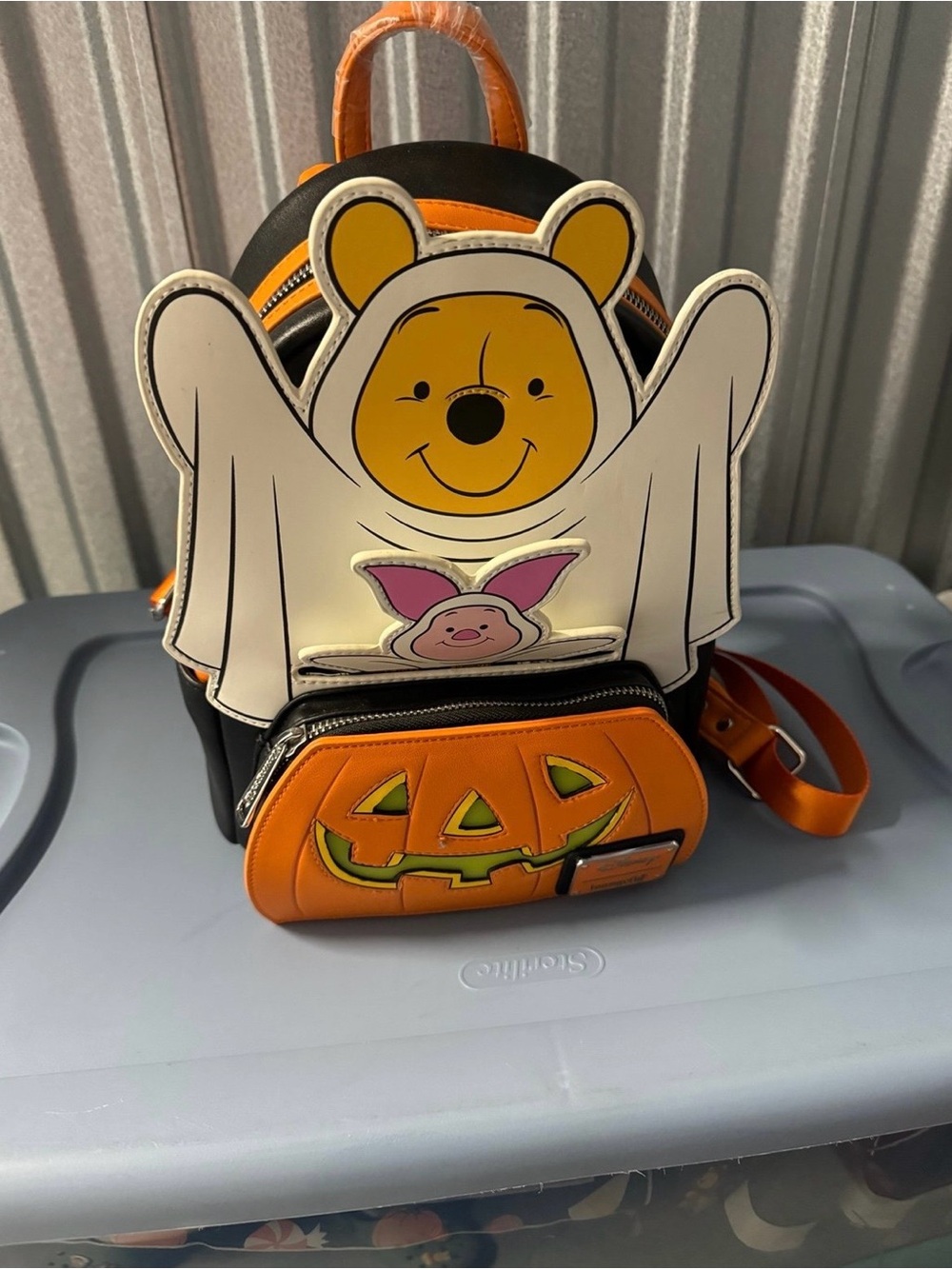 Kids Halloween Winnie the Pooh Ghost Backpack - Orange & White